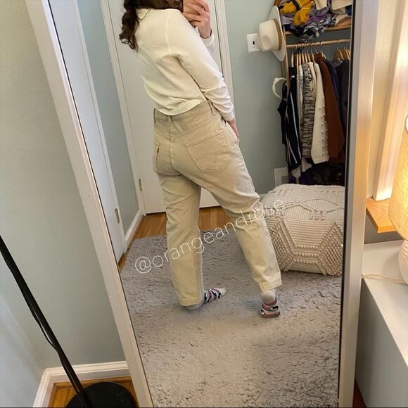 Vintage Levi’s Tan Khaki 505 High Rise Denim Jeans 36x29 Cute Basic Mom - Picture 2 of 11